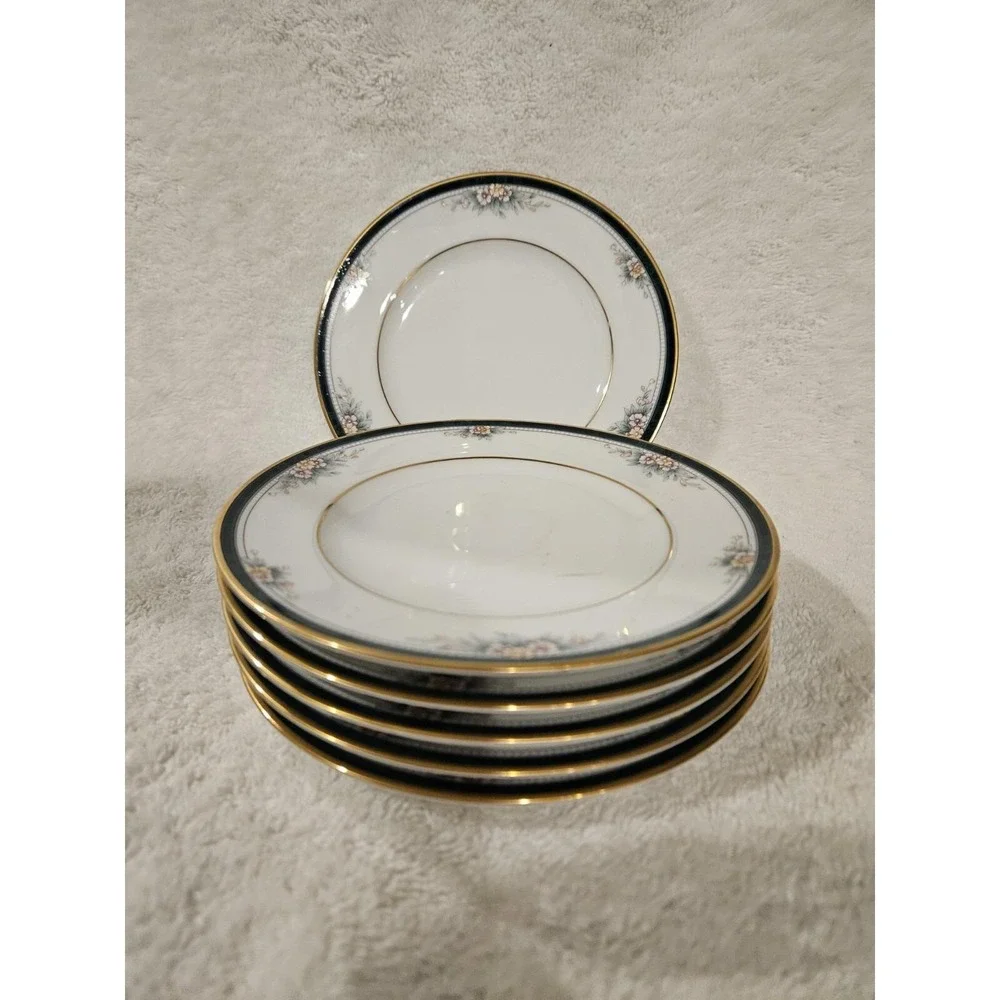 Set Of 6 Vintage Noritake Landon 6.5 Bread‎ Butter Plates Japan Porcelain Flower